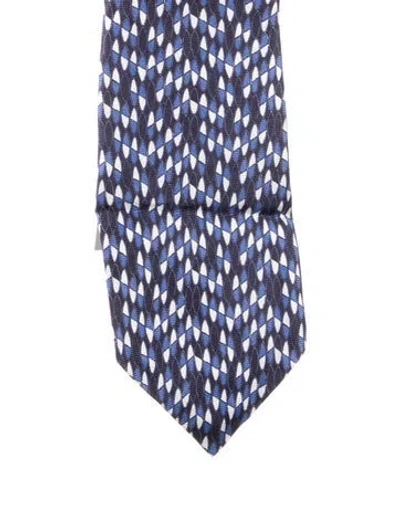 Pre-owned Tom Ford Printed Silk Tie In Blue
