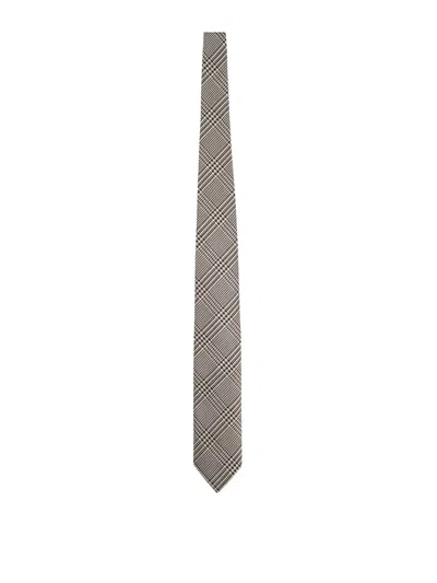 Tom Ford Printed Silk Tie In Brown