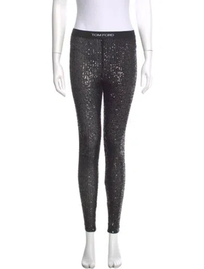 Pre-owned Tom Ford Printed Skinny Leg Pants In Black