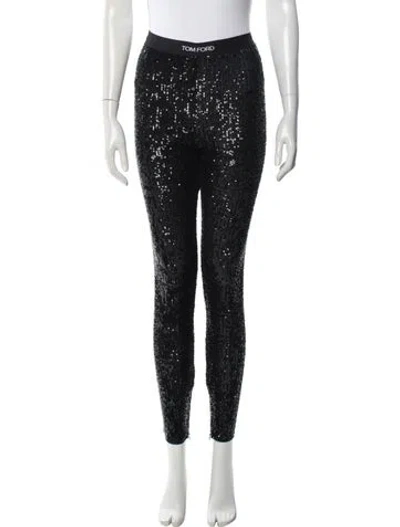 Pre-owned Tom Ford Printed Skinny Leg Pants In Black