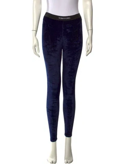Pre-owned Tom Ford Printed Skinny Leg Pants In Blue