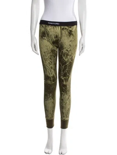 Pre-owned Tom Ford Printed Skinny Leg Pants In Green
