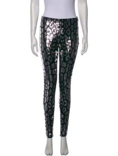 Pre-owned Tom Ford Printed Skinny Leg Pants In Silver
