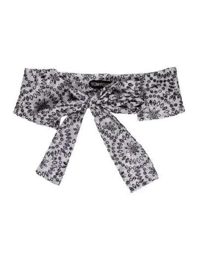 Pre-owned Tom Ford Printed Strapless Crop Top In White