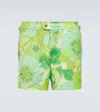 Tom Ford Printed Swim Trunks In Green