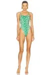 Tom Ford Printed Swimsuit In Green
