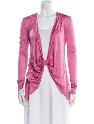 Pre-owned Tom Ford Printed V-neck Blouse In Pink
