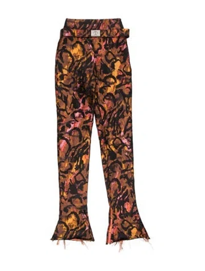 Pre-owned Tom Ford Printed Wide Leg Pants In Brown