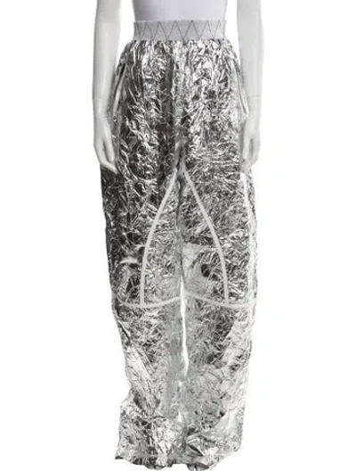 Pre-owned Tom Ford Printed Wide Leg Pants In Silver