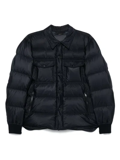Tom Ford Puffy Midnight Blue Coat In Black