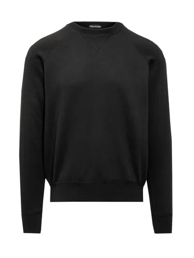 Tom Ford Cotton-blend Jersey Sweatshirt In Black