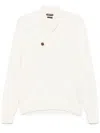 Tom Ford Knitwear With Shawl Collar And Button Detail In Neutral