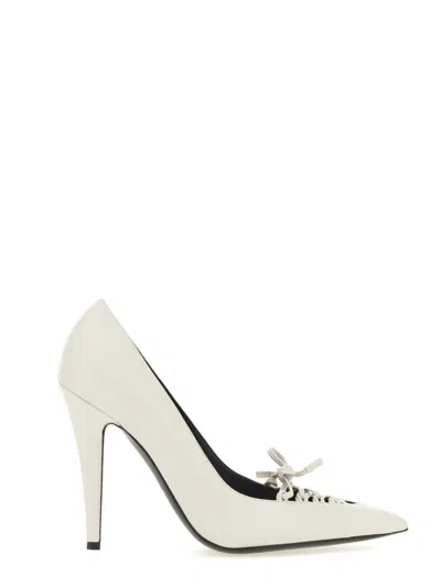 Tom Ford Lace-up Pointed-toe Pumps In White