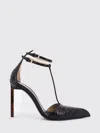 Tom Ford Python Stamped Leather Double Ankle Strap Pumps In Black