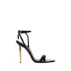 Tom Ford Black Goat Leather Sandals With 10 Cm Stiletto Heel And Ankle Strap