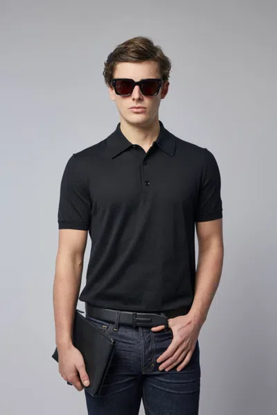 Tom Ford Pure Cotton Ss Polo In Black