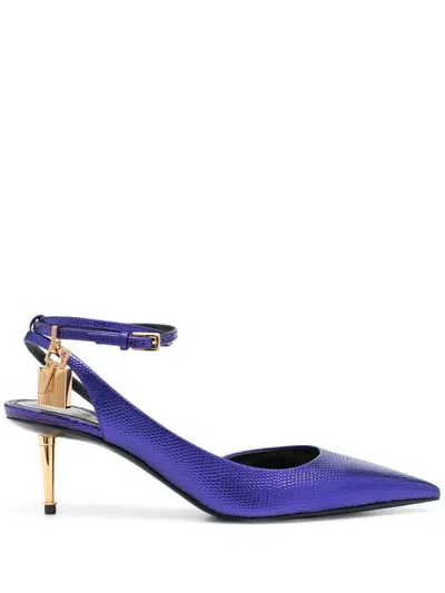 Tom Ford Pointed-toe Leather Pumps In Purple