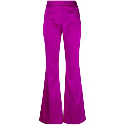 Tom Ford Satin Flared Trousers In Pink
