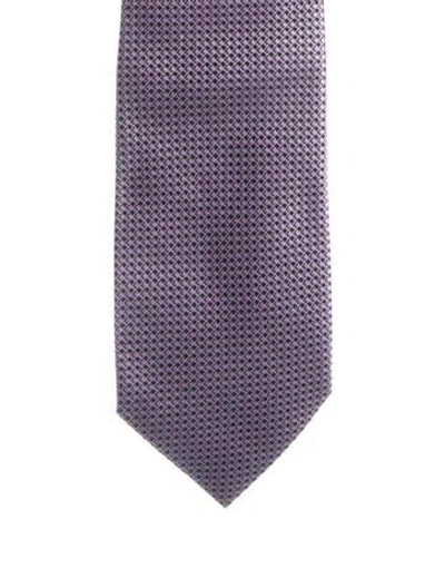 Pre-owned Tom Ford Purple Pattern Print Tie