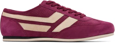 Tom Ford Purple Perforated Suede Brook Sneakers In Multi