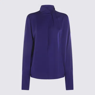Tom Ford Purple Silk Top In Blue