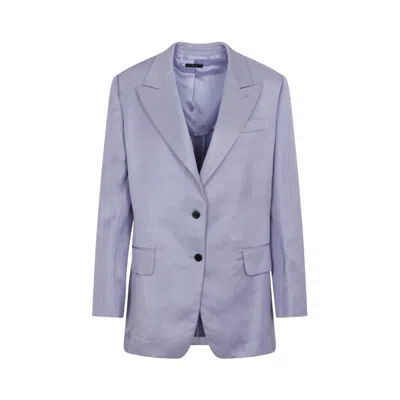 Tom Ford Purple Soft Fluid Twill Boyfriend Jacket