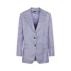 Tom Ford Purple Soft Fluid Twill Boyfriend Jacket In Grey