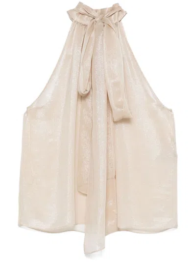 Tom Ford Pussy-bow Collar Blouse In Neutrals