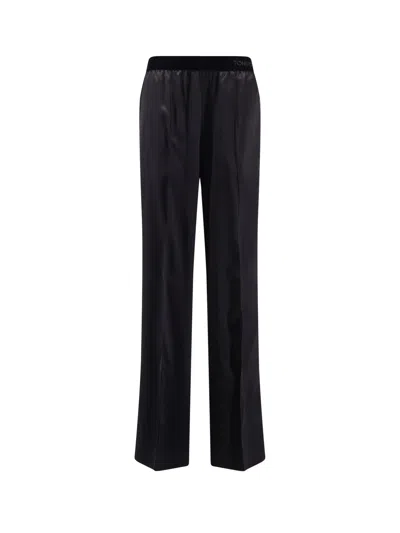 Tom Ford Pyjamas Stretch Satin Trousers In Metallic