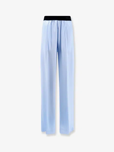 Tom Ford Pyjamas Stretch Satin Trousers In Blue