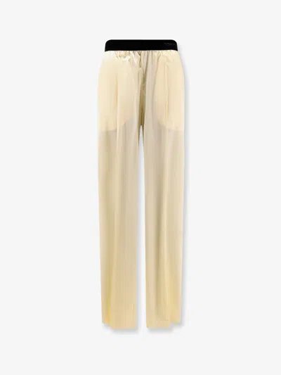 Tom Ford Pyjamas Stretch Satin Trousers In Brown