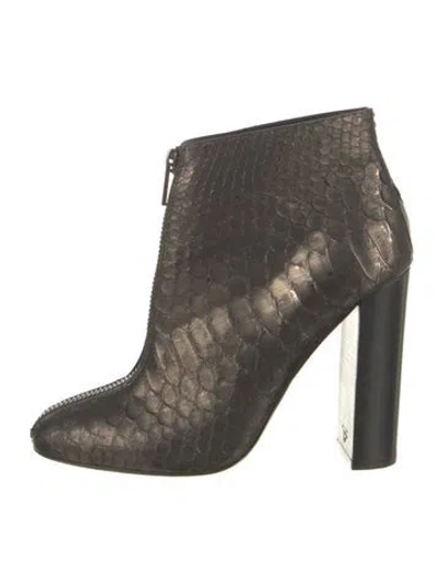 Pre-owned Tom Ford Python Boots In Green