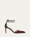 Tom Ford Python-effect Stiletto T-strap Pumps In Red