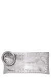 Tom Ford Python Embossed Leather Clutch In Gray