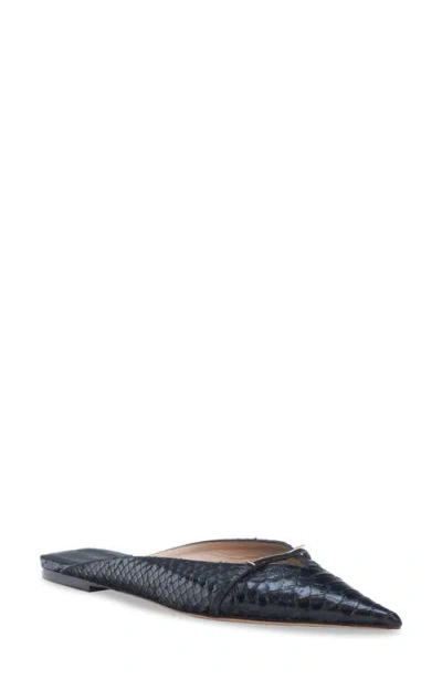 Tom Ford Python Embossed Pointed Toe Mule In Black