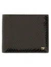 Tom Ford T-line Python Embossed Leather Bifold Wallet In Brown