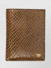 Tom Ford Small Snake Embossed Leather Folding Cardholder