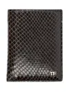 Tom Ford Python-print Wallet In Brown