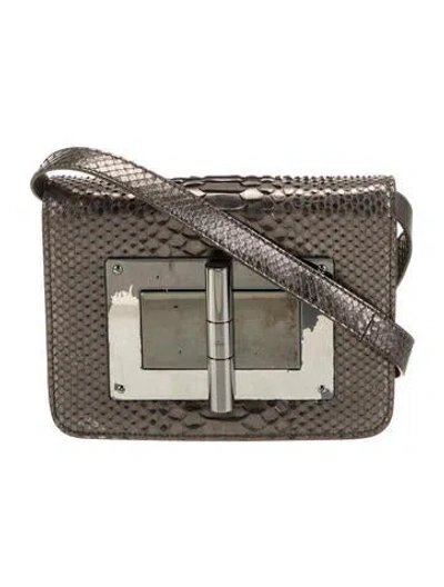 Pre-owned Tom Ford Python Shoulder Bag In Gray