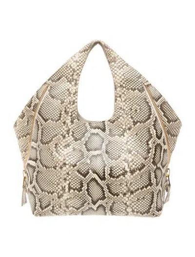 Pre-owned Tom Ford Python Shoulder Bag In Neutrals