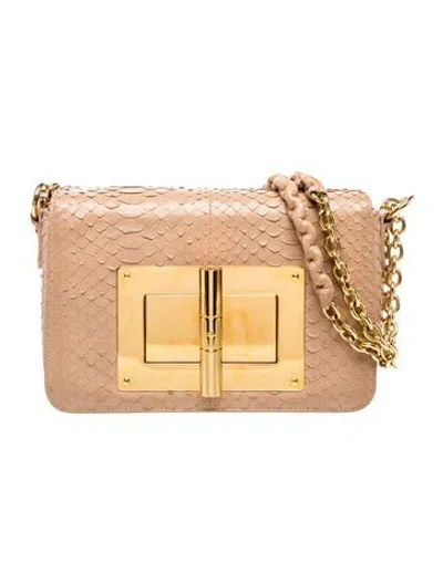 Pre-owned Tom Ford Python Shoulder Bag In Neutrals