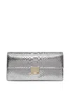 Tom Ford Python-effect Push-lock Clutch Bag In Silver