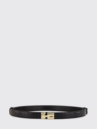 Tom Ford Python-print Calfskin Leather Belt With Interlocking Buckle In Black