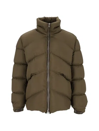 Tom Ford Quilted Leather-trim Down Jacket In Brown