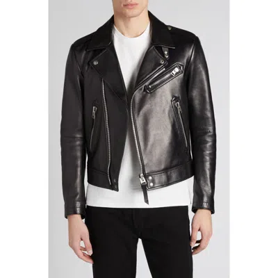 TOM FORD TOM FORD QUILTED LINING LAMBSKIN LEATHER BIKER JACKET