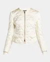 Tom Ford Quilted Silk Zip Jacket In Grunge Whi
