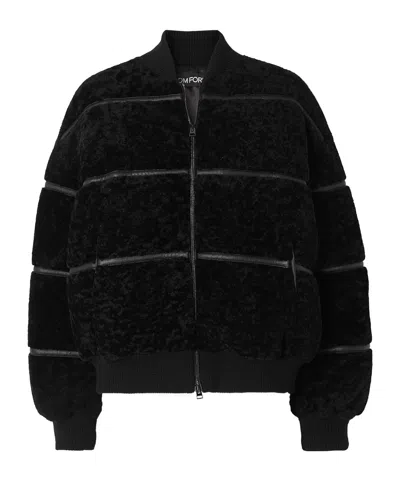 Tom Ford Quilted Wool Jacket In Black