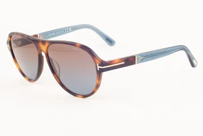 Pre-owned Tom Ford Quincy 1080 53f Blonde Havana / Brown Sunglasses Tf1080 53f 59mm