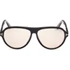 Tom Ford Men's Quincy 59mm Pilot Sunglasses In Black/eco/oyster