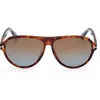 Tom Ford Quincy 59mm Pilot Sunglasses In Shiny Havana/brown To Blue